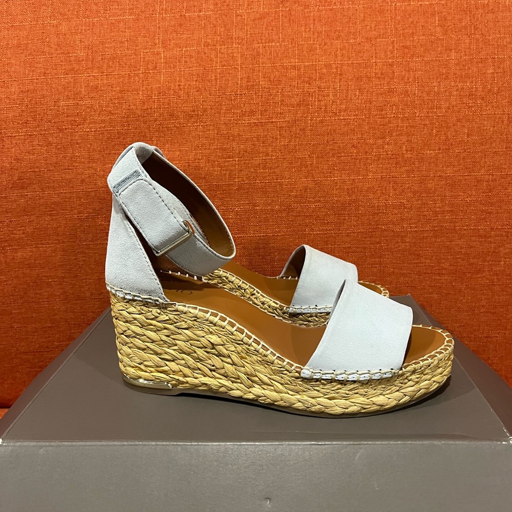 Franco Sarto Baby Blue Espadrille wedge Sandals